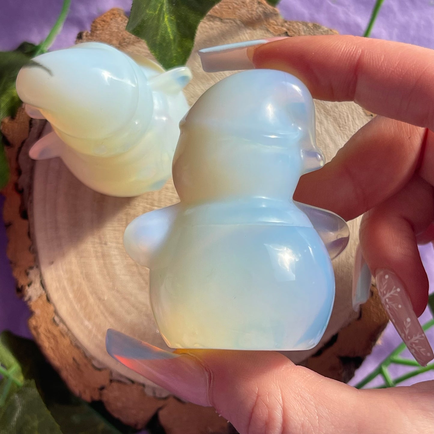 opalite snowman carving