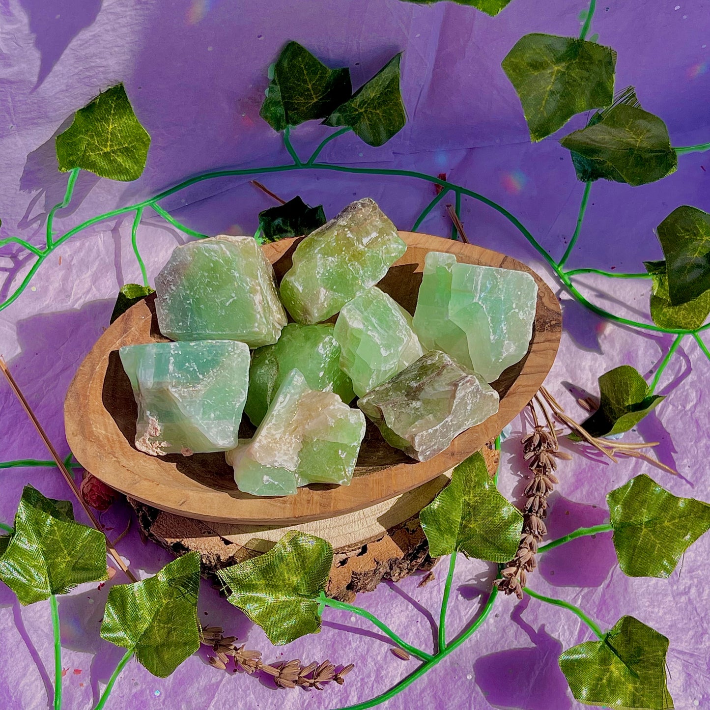 raw/rough green calcite