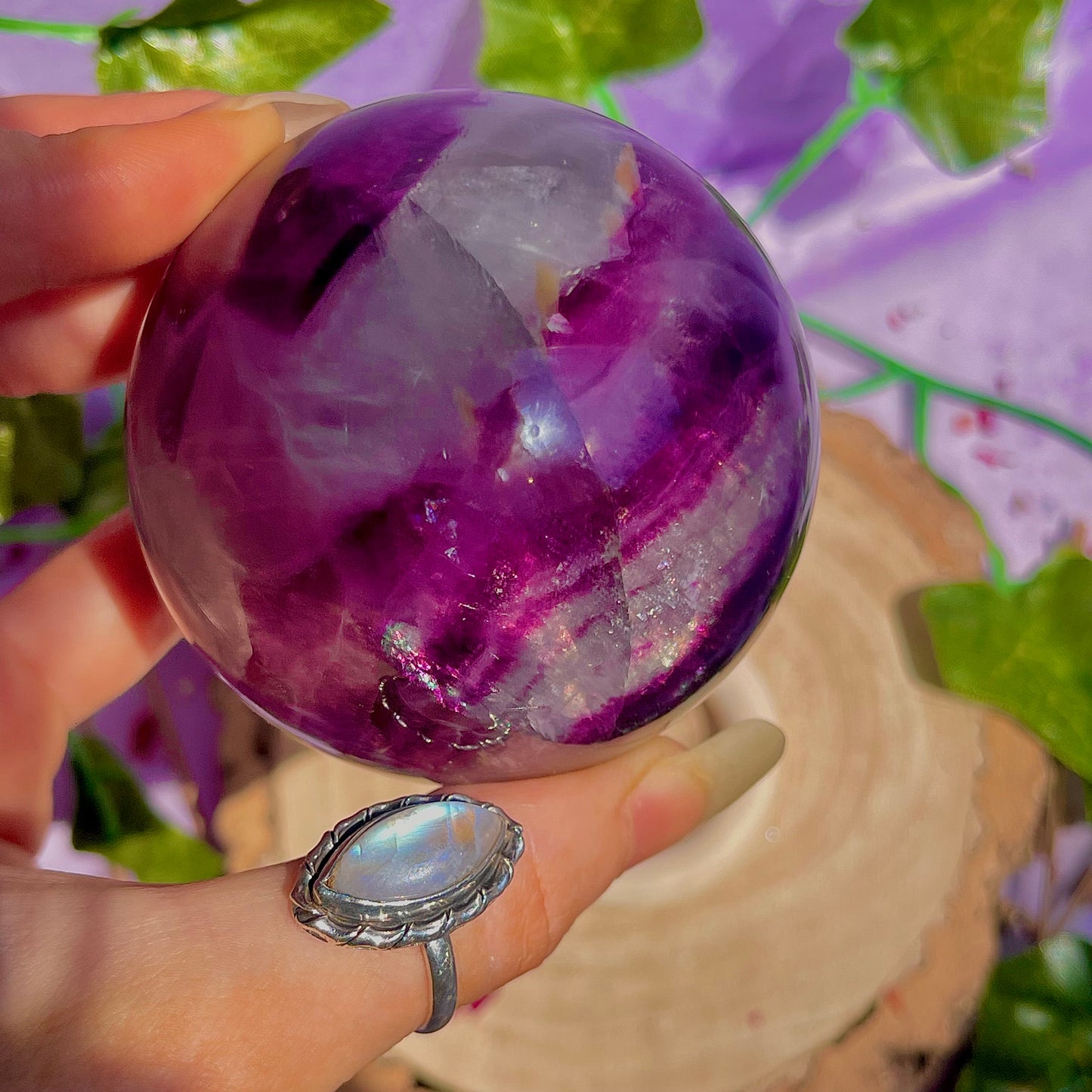 rainbow fluorite sphere B