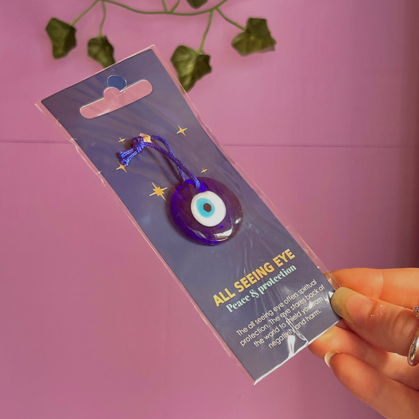 glass all seeing eye protection charm
