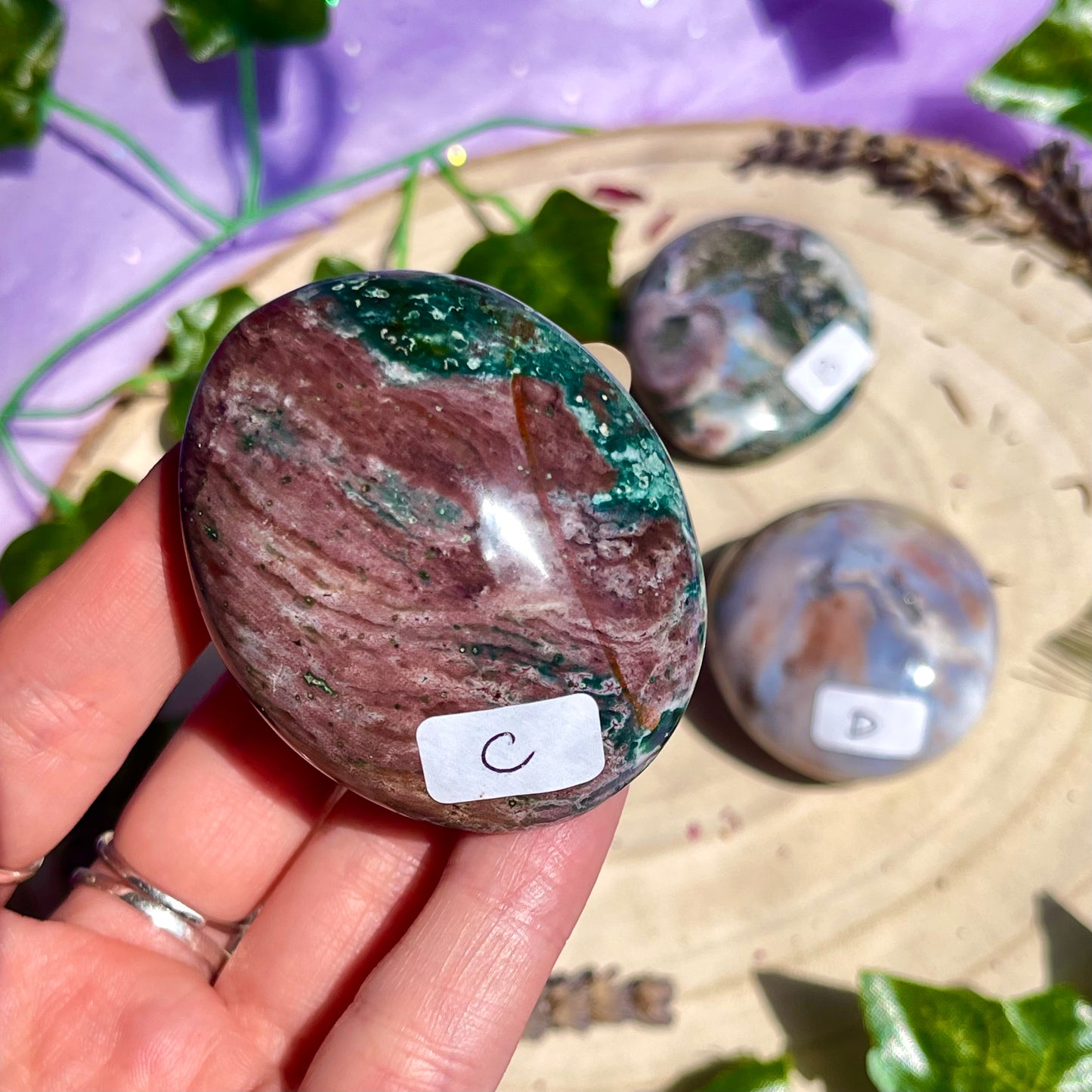 sea jasper palm stone - choose your own