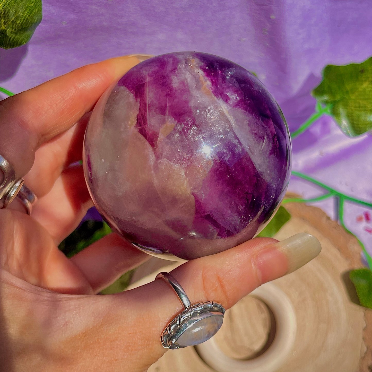 rainbow fluorite sphere B