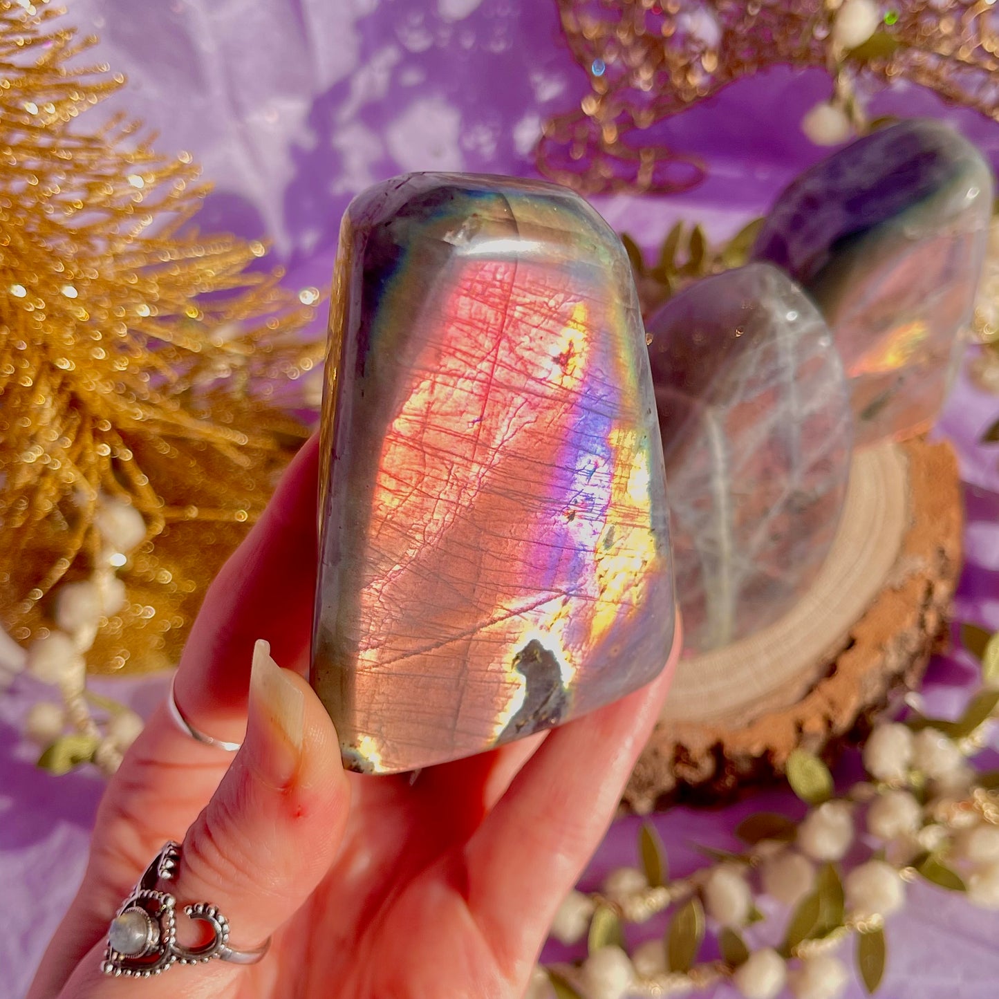 labradorite freeform sunset flash ~ intuitively chosen