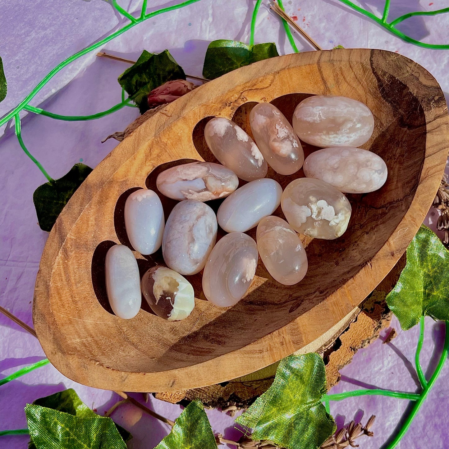 flower agate tumble
