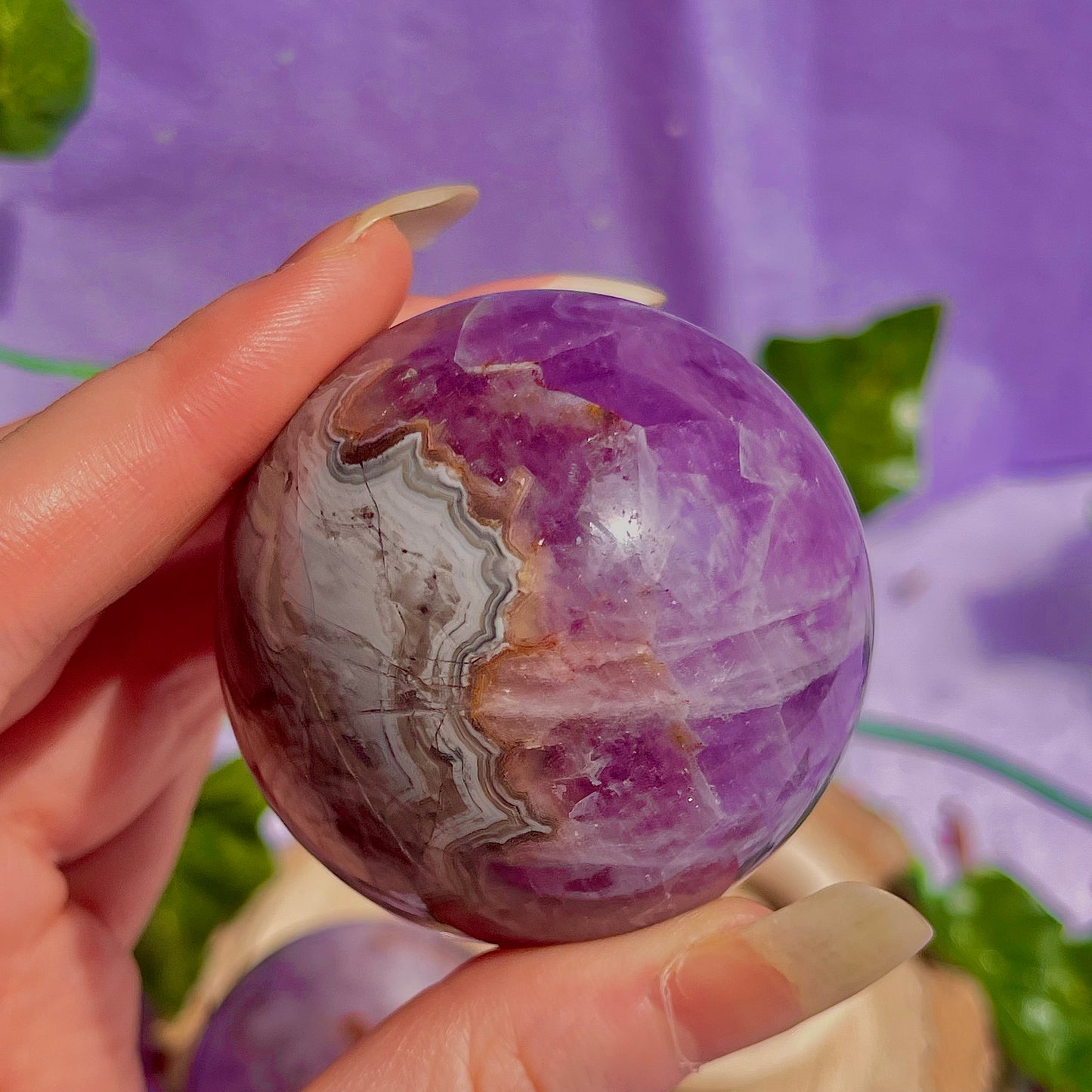 crazy lace agate & amethyst spheres ~ intuitively chosen