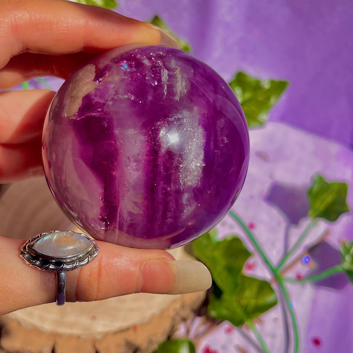 rainbow fluorite sphere A