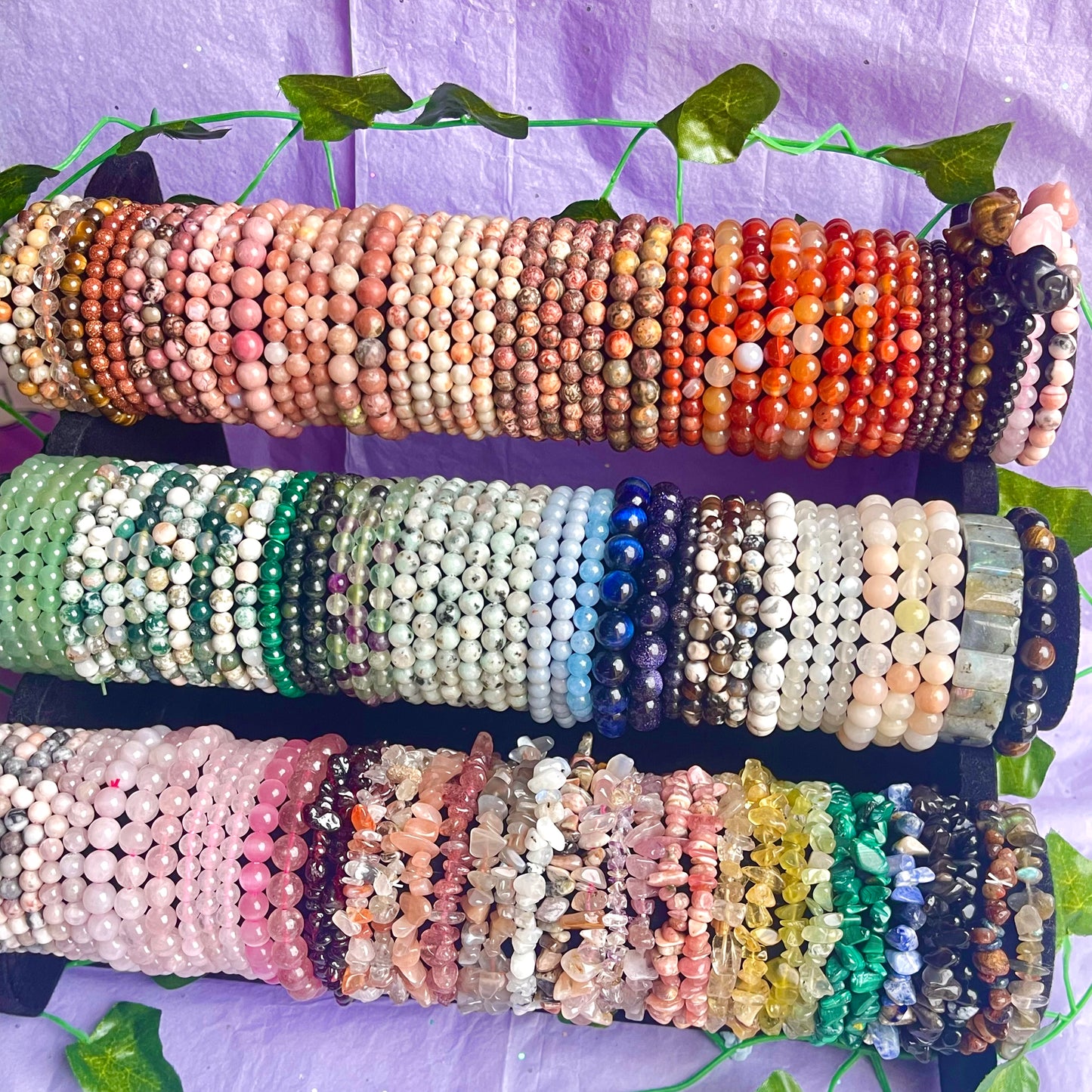 crystal bracelets (beaded & chip)