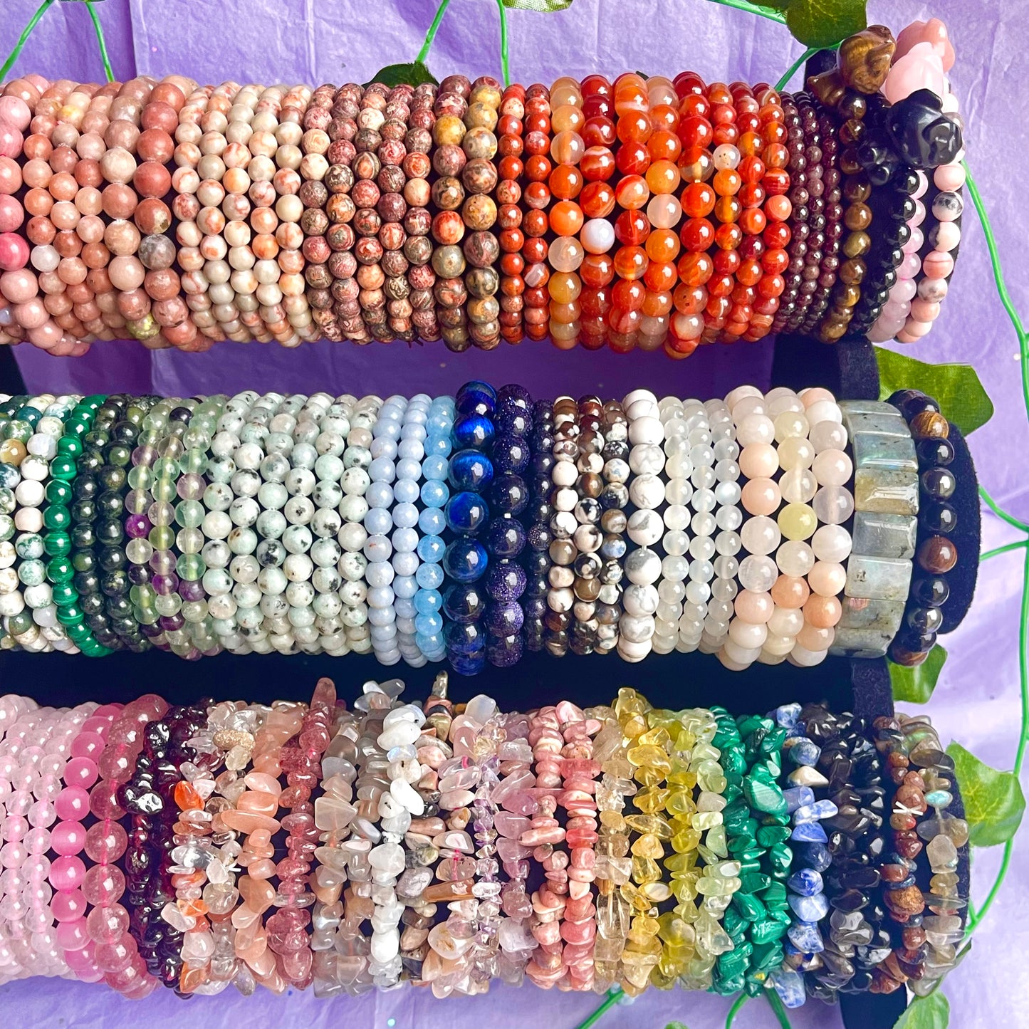 crystal bracelets (beaded & chip)
