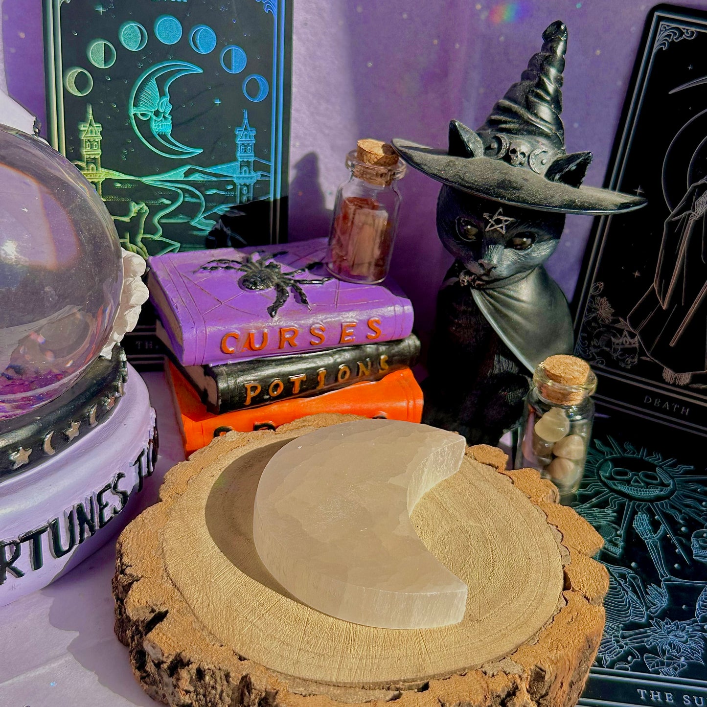 satin spar selenite moon
