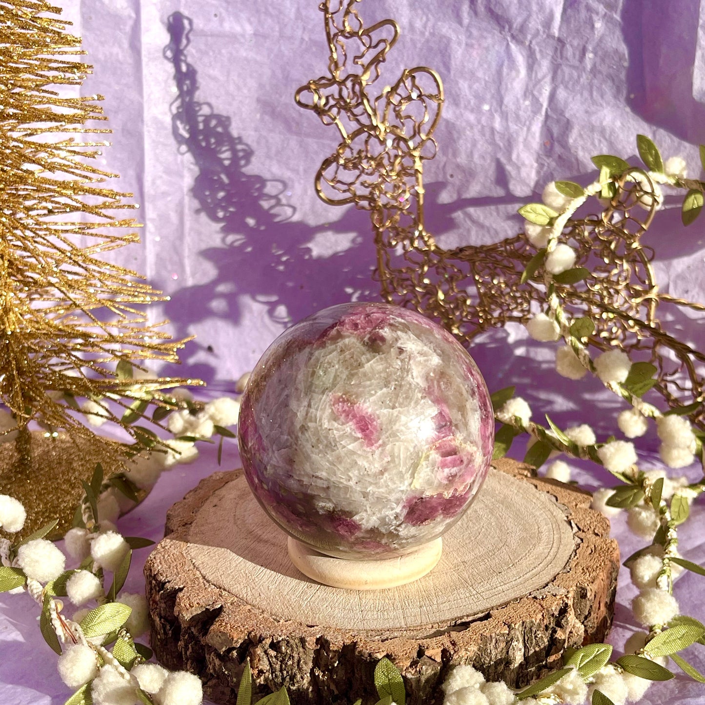 pink tourmaline sphere