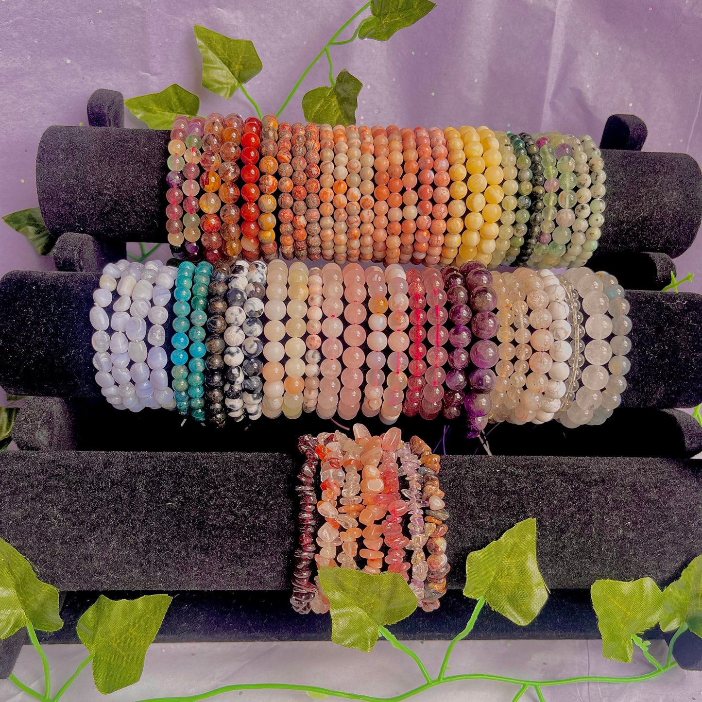 crystal bracelets (beaded & chip)