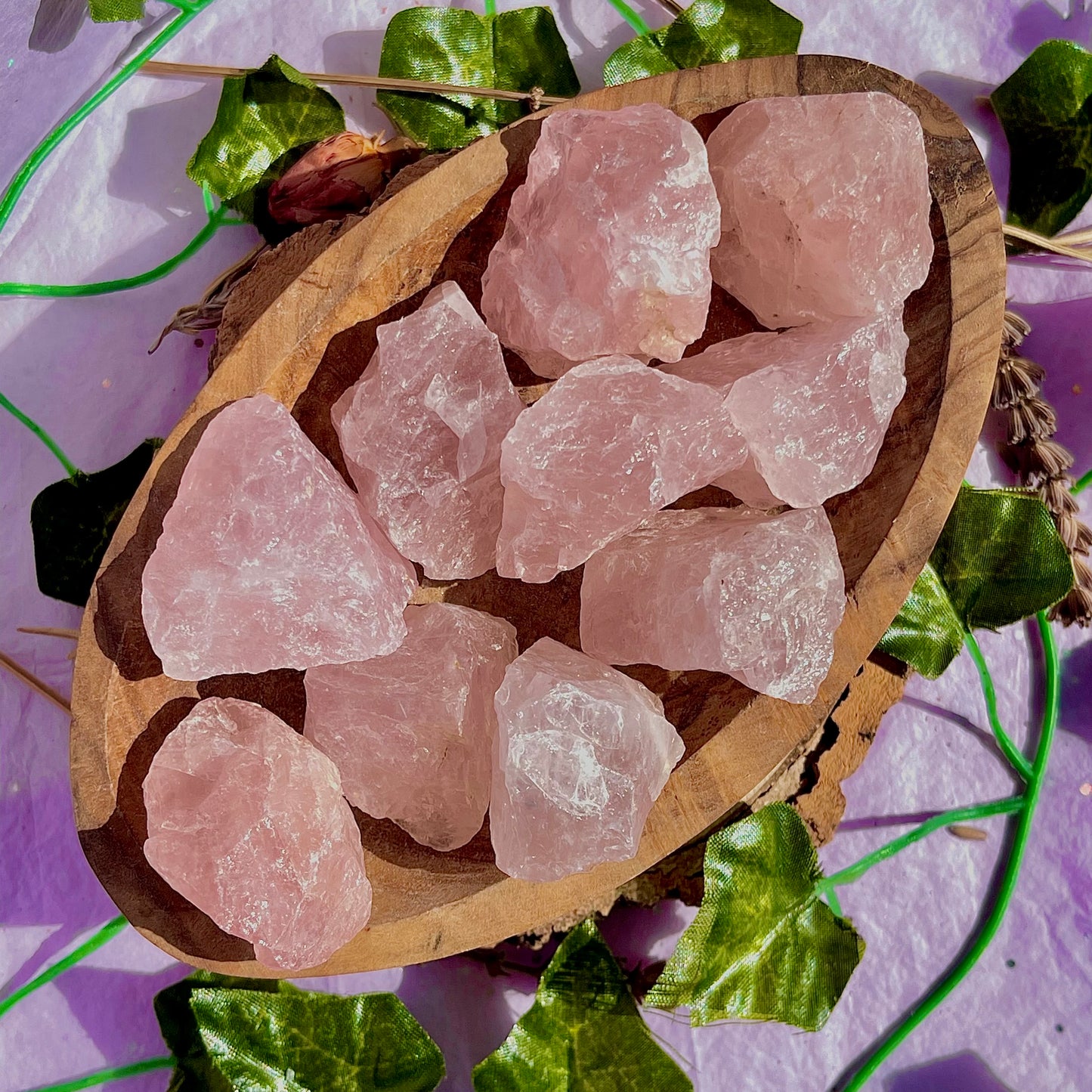 raw/rough rose quartz