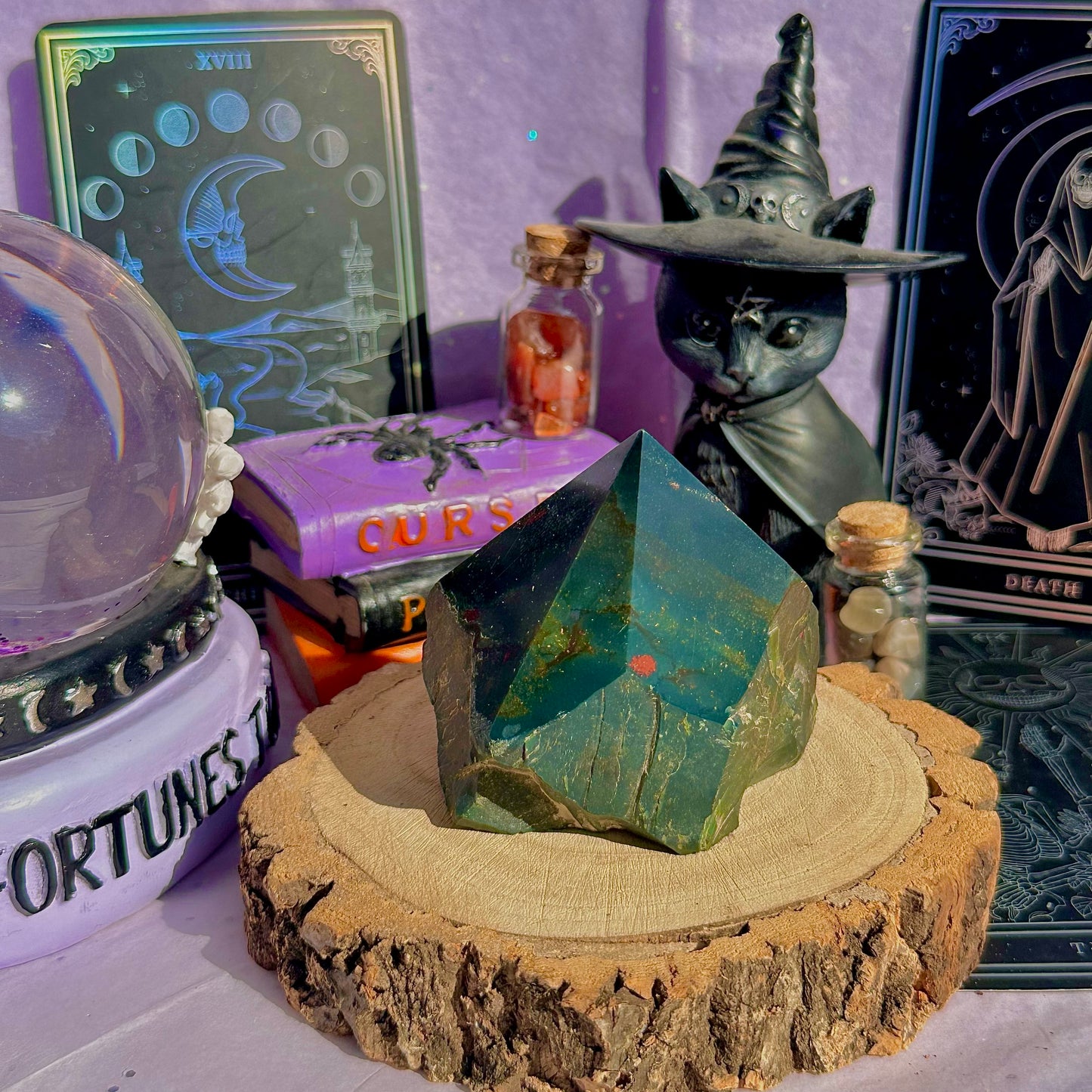 bloodstone top polished point