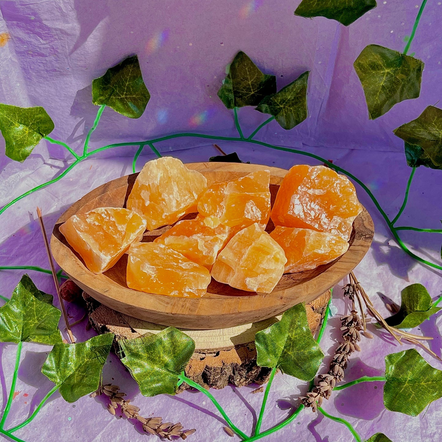 calcite orange brute/non polie