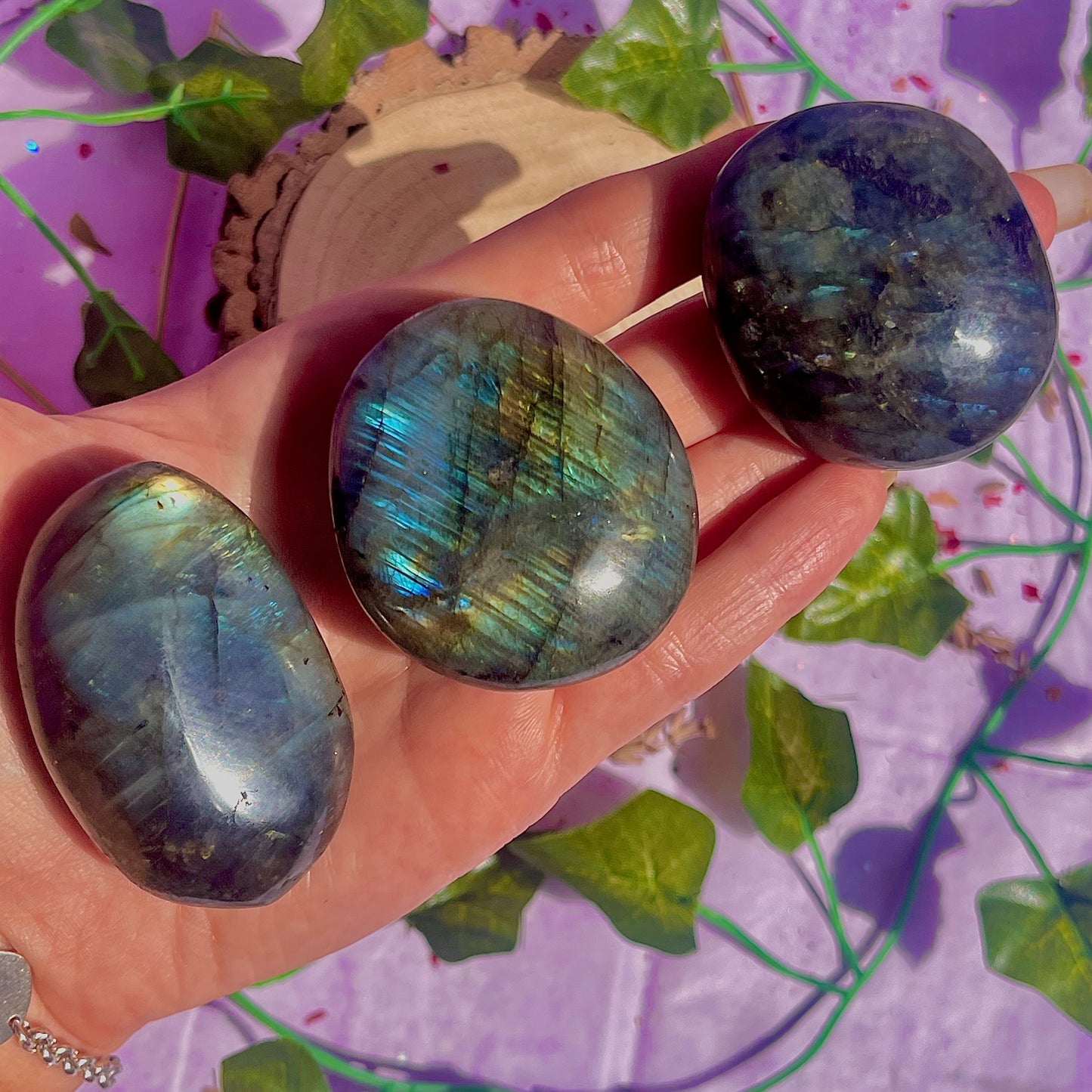 labradorite palm stone ~ intuitively chosen