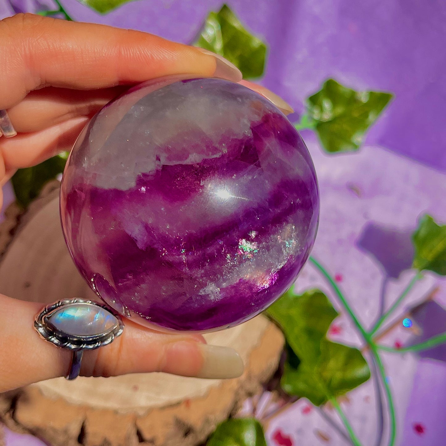 rainbow fluorite sphere A