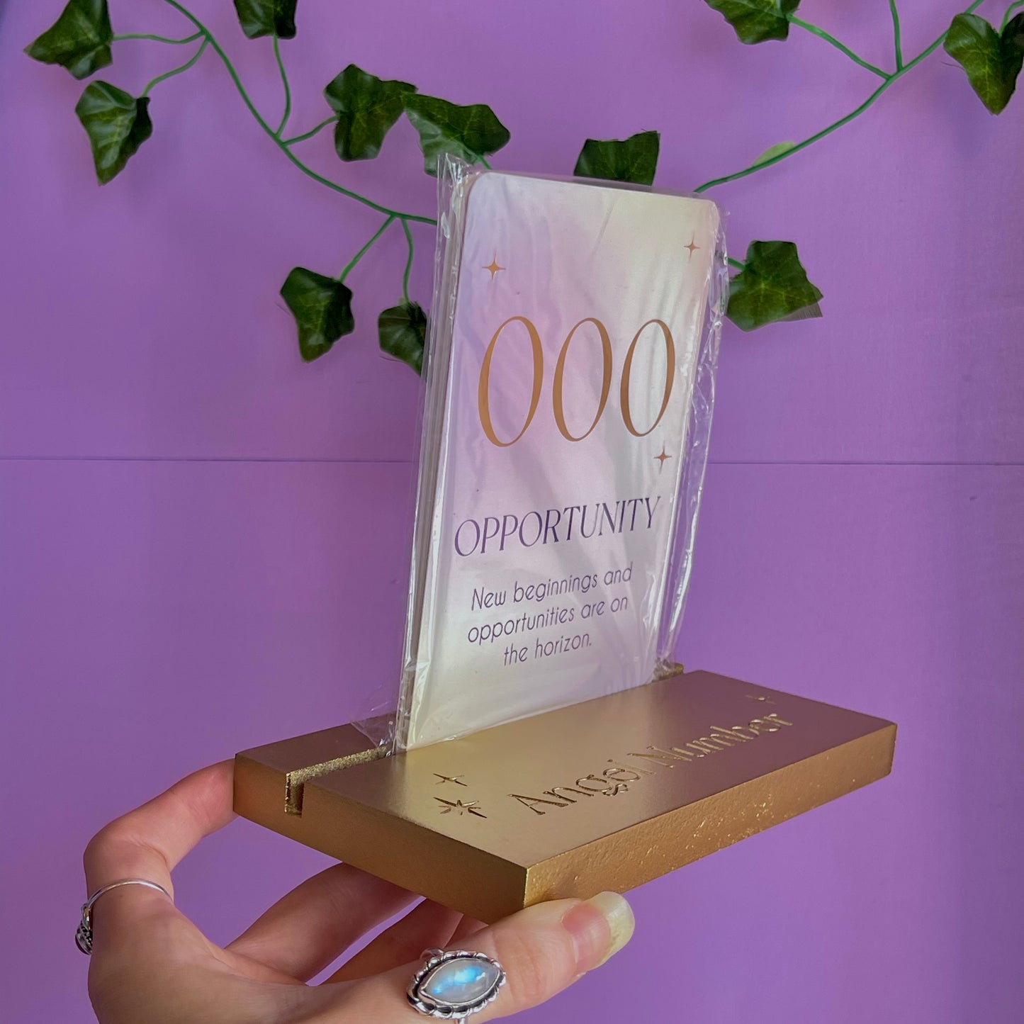 angel number affirmation cards with stand