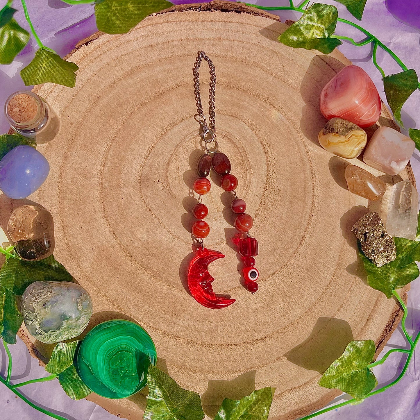 red moon car charm