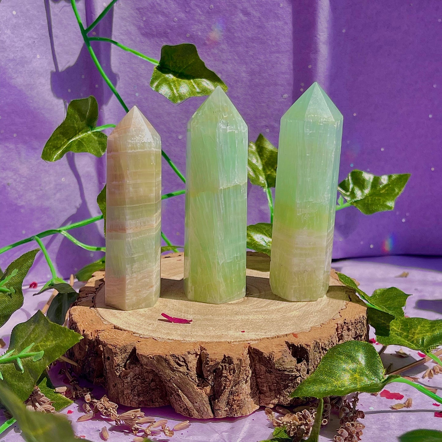 pistachio calcite towers ~ intuitively chosen