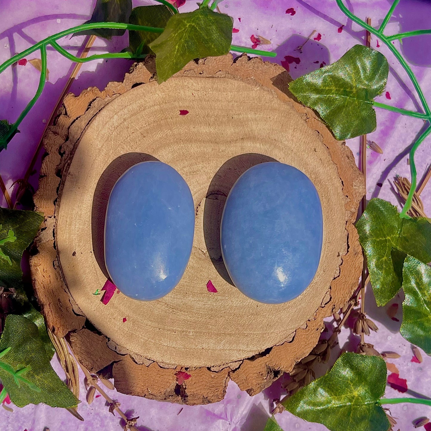 angelite palm stones ~ intuitively chosen