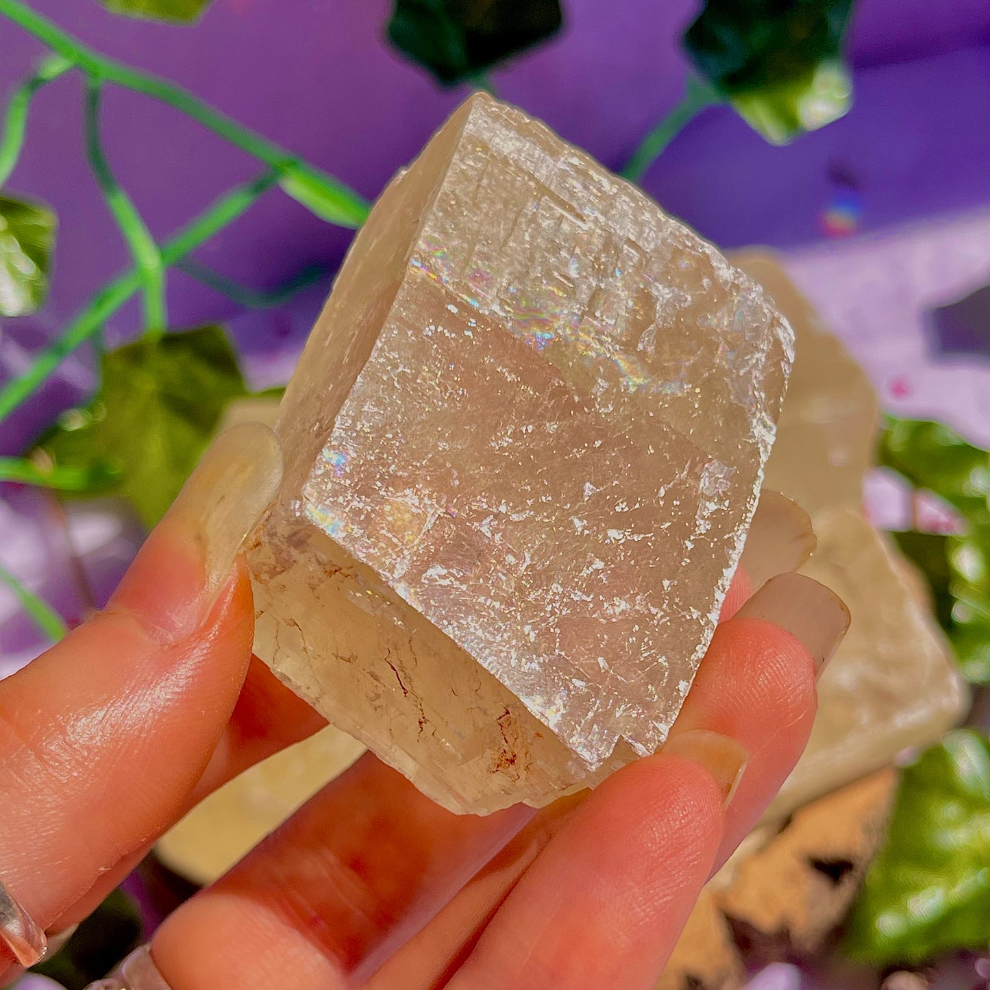 optical golden calcite natural rhombohedrons ~ small