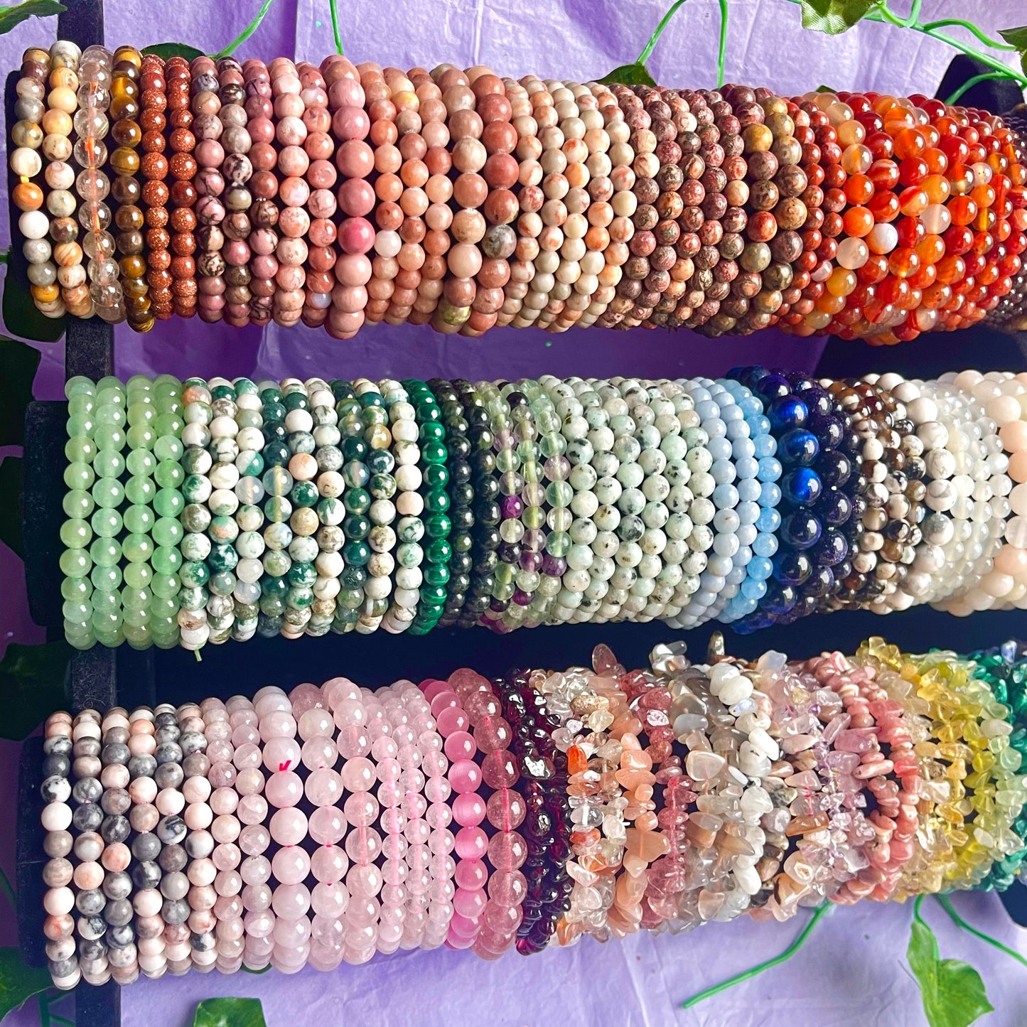 crystal bracelets (beaded & chip)