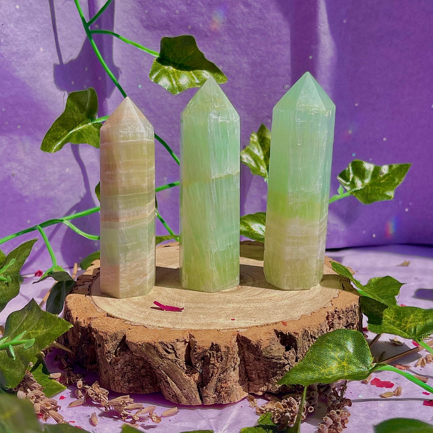 pistachio calcite towers ~ intuitively chosen