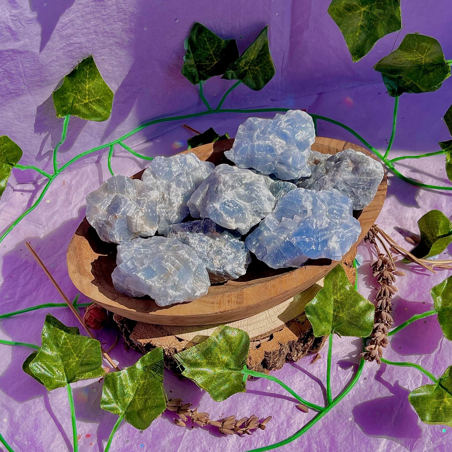 raw/rough blue calcite