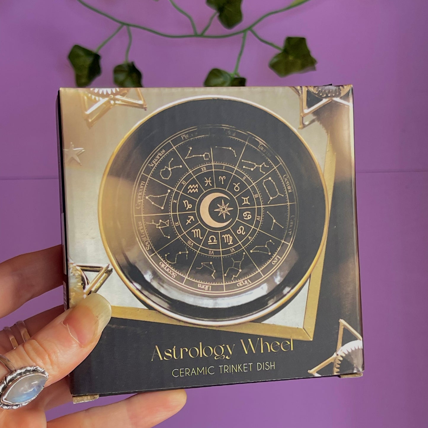 astrology wheel trinket dish