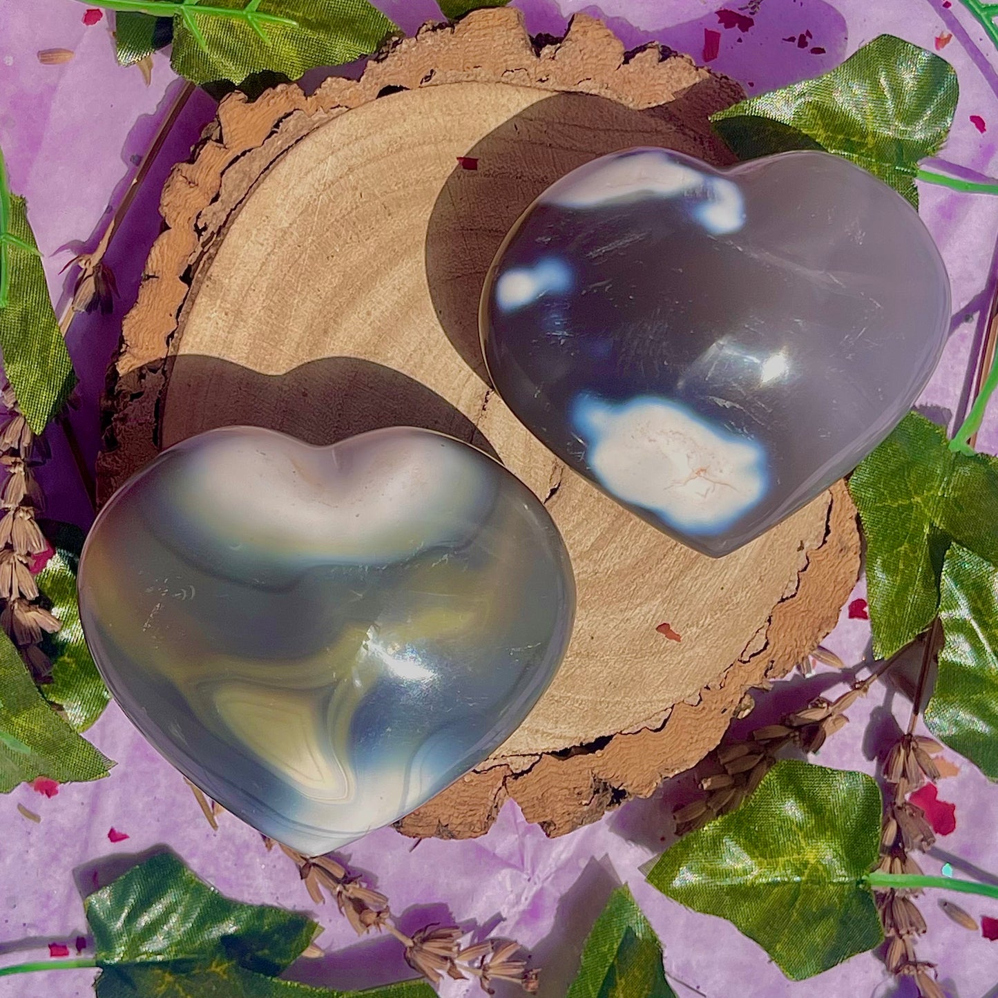 orca agate heart carvings ~ choose your own