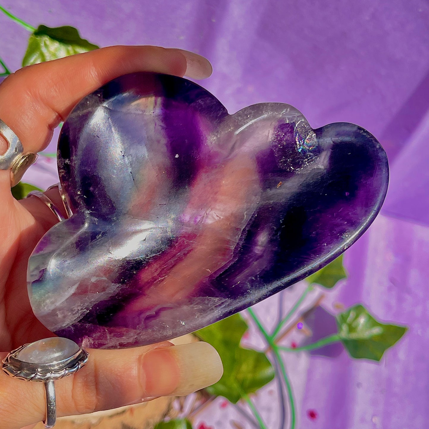 rainbow fluorite cloud bowl C