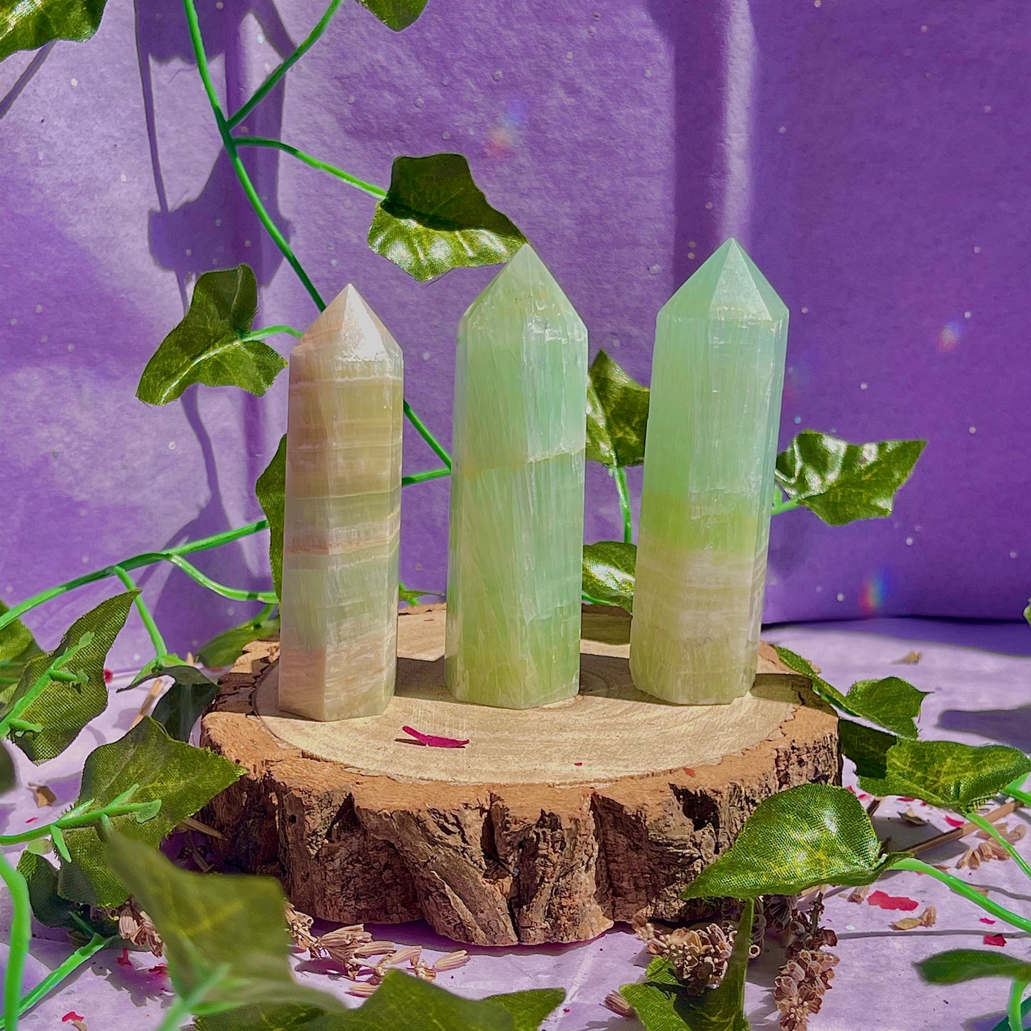 pistachio calcite towers ~ intuitively chosen