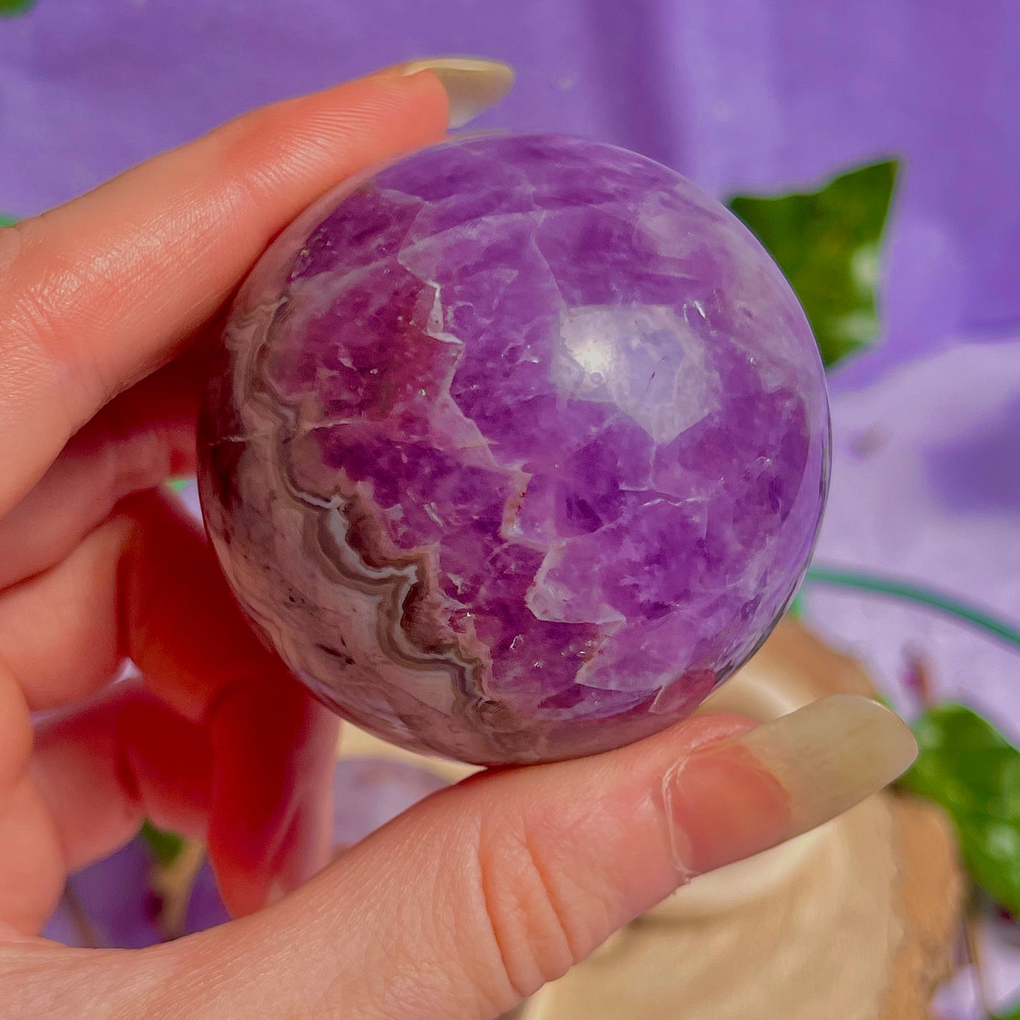 crazy lace agate & amethyst spheres ~ intuitively chosen