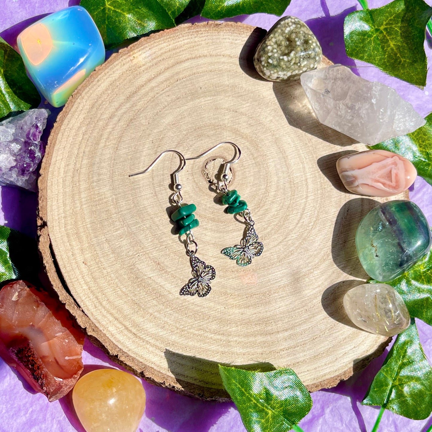 butterflies - malachite on 925 hooks