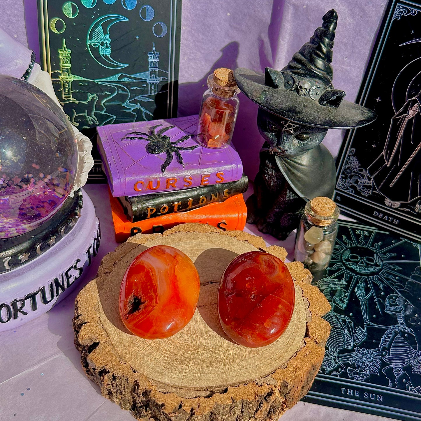 carnelian palm stones ~ intuitively chosen