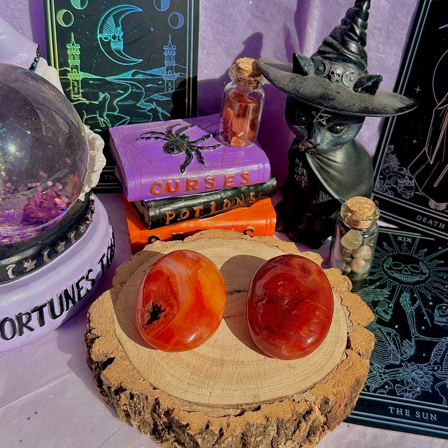 carnelian palm stones ~ intuitively chosen