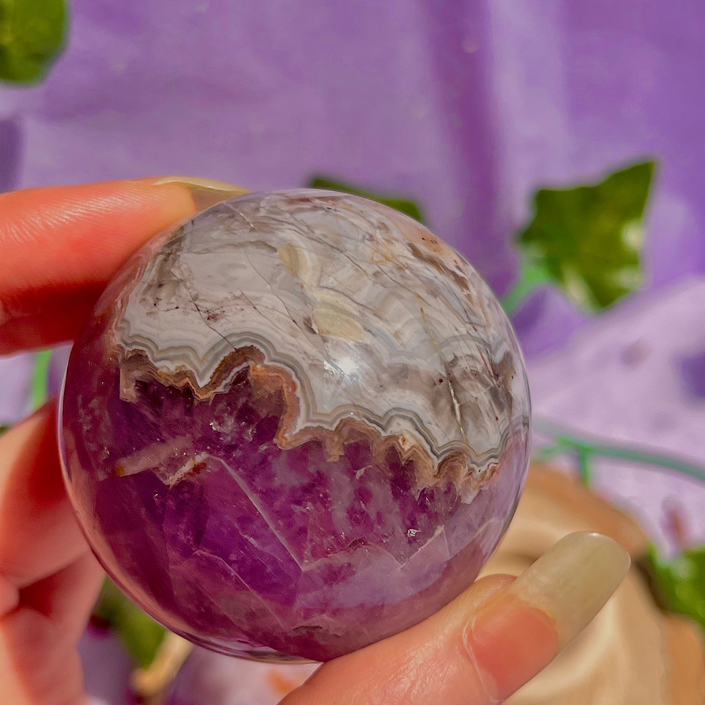 crazy lace agate & amethyst spheres ~ intuitively chosen
