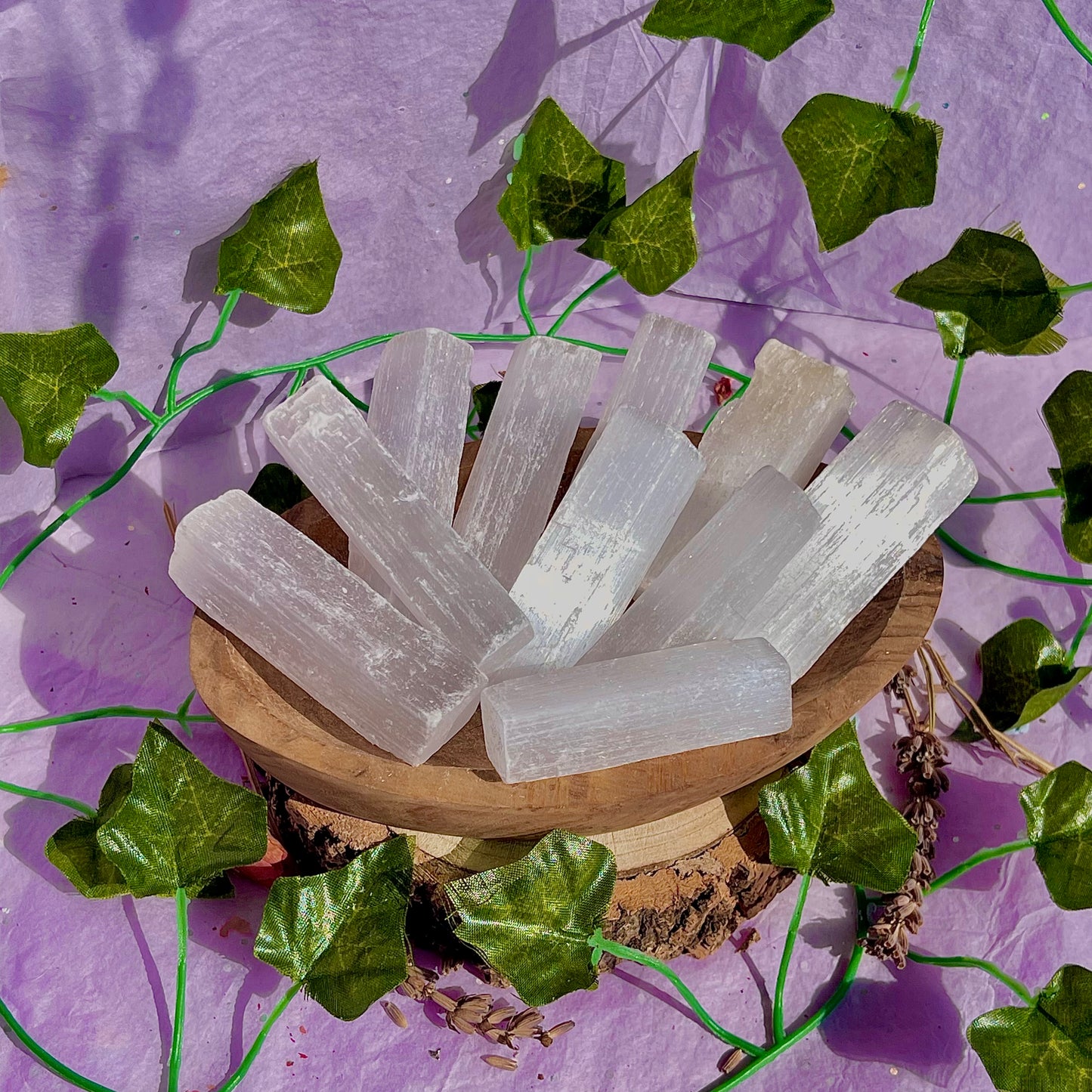 satin spar selenite small wands (raw/rough)