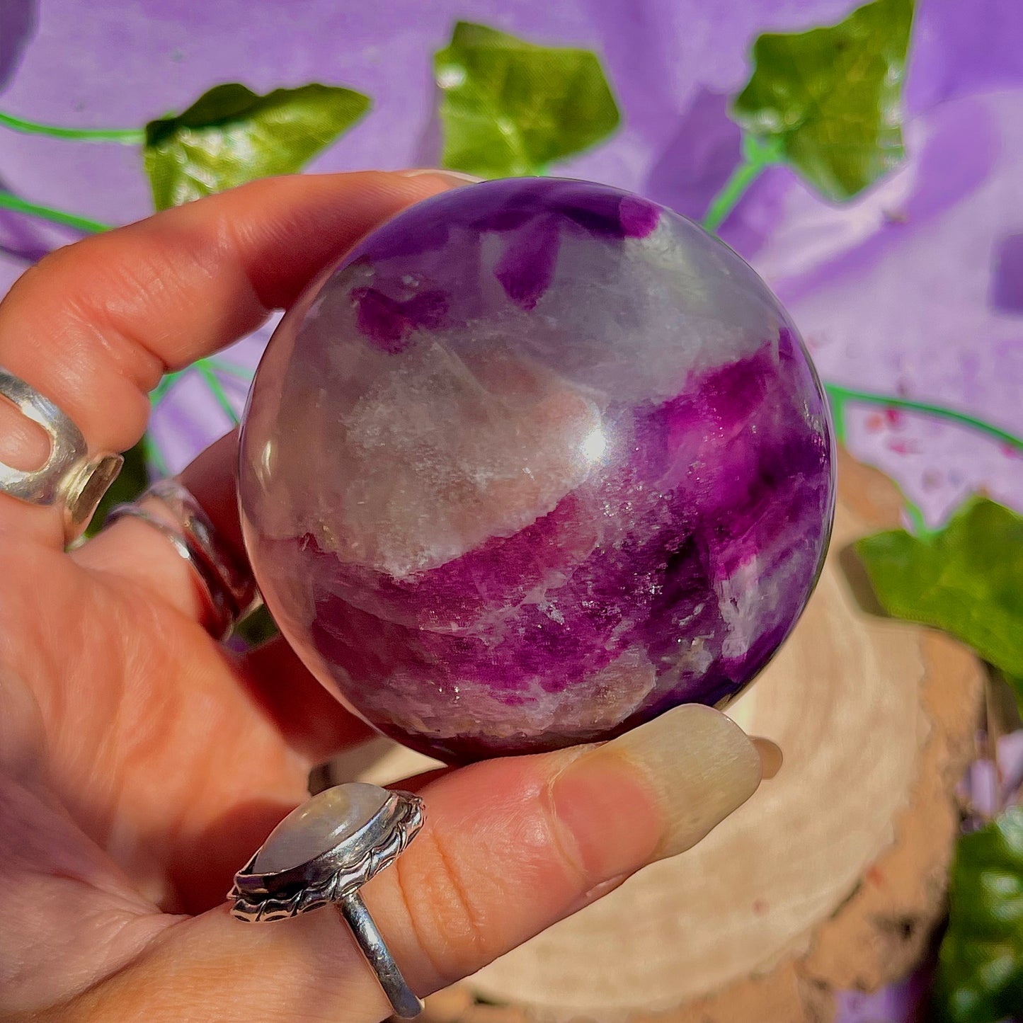 rainbow fluorite sphere B
