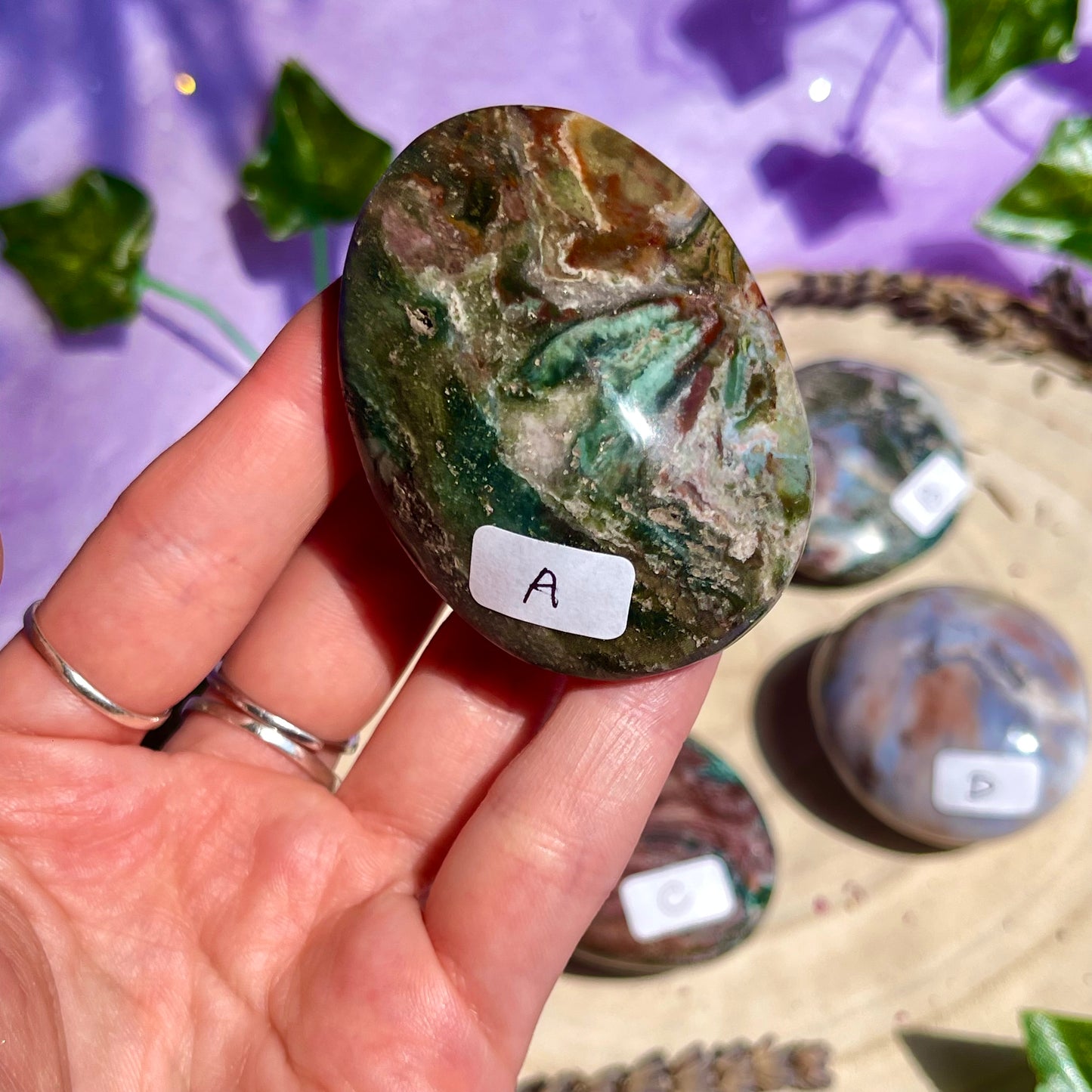sea jasper palm stone - choose your own