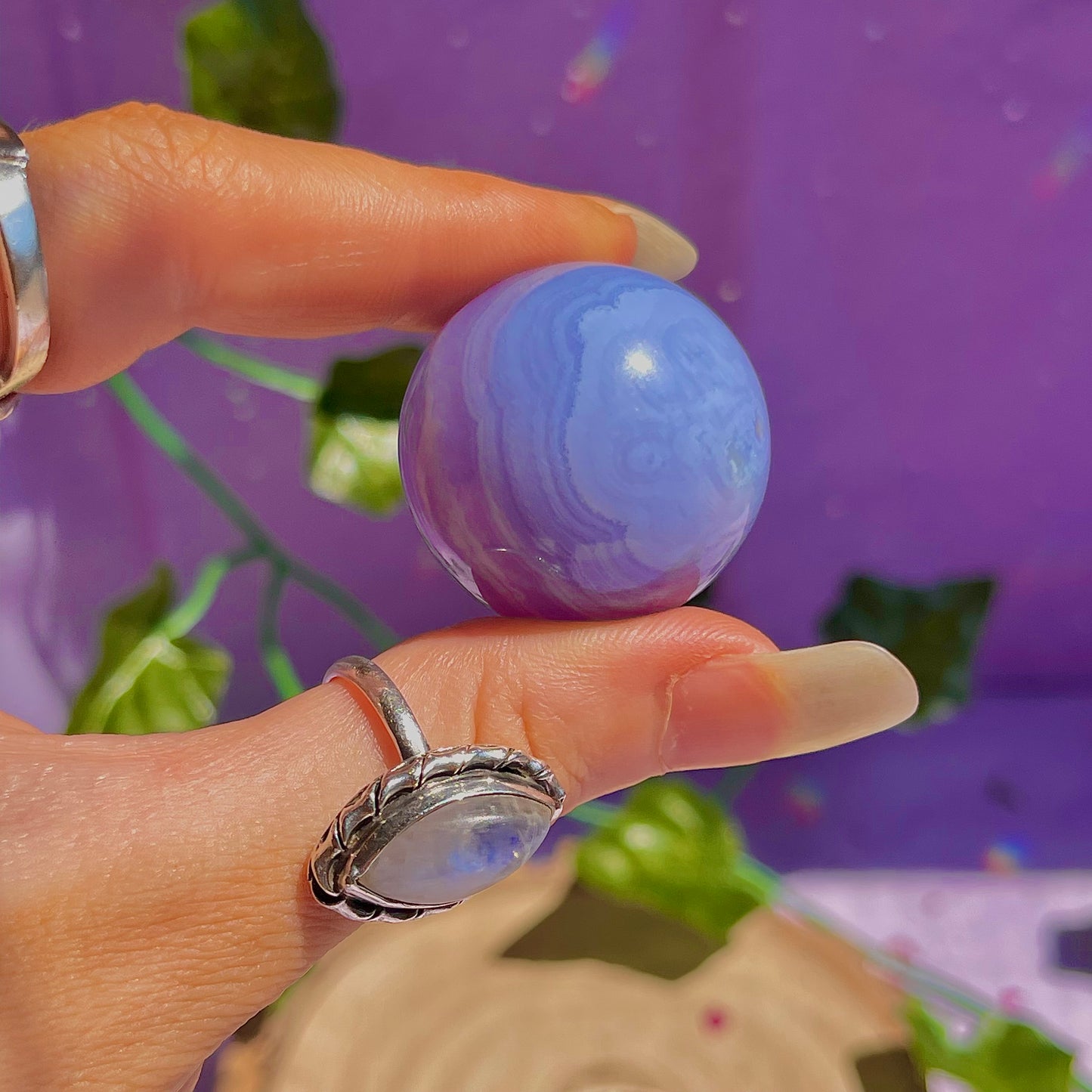 blue lace agate sphere B