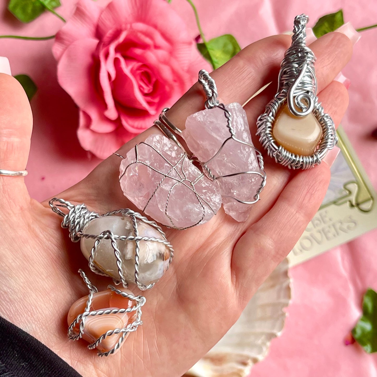 erotes wire wrap pendants