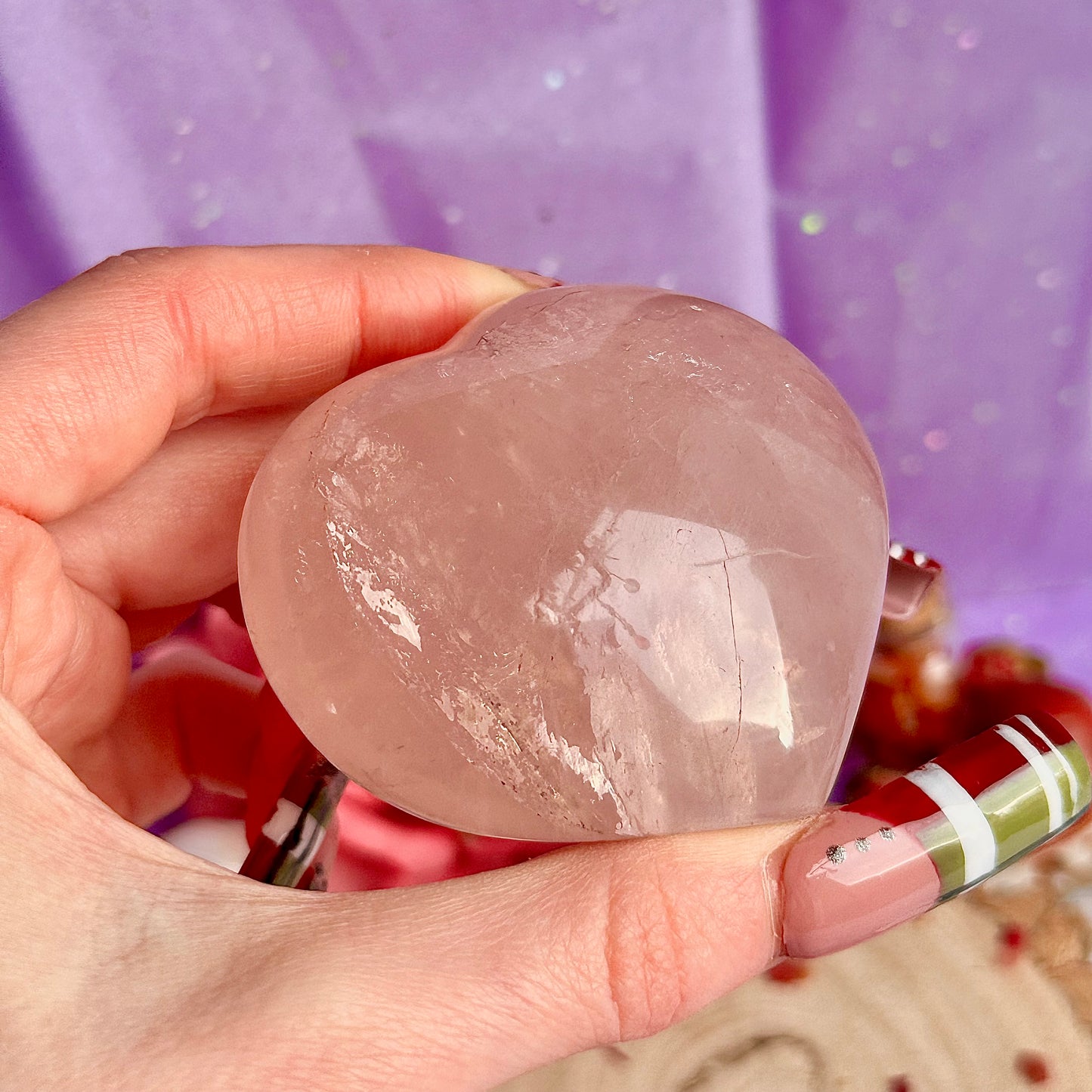 Cœurs en quartz rose starlight asterism ~ choisissez le vôtre