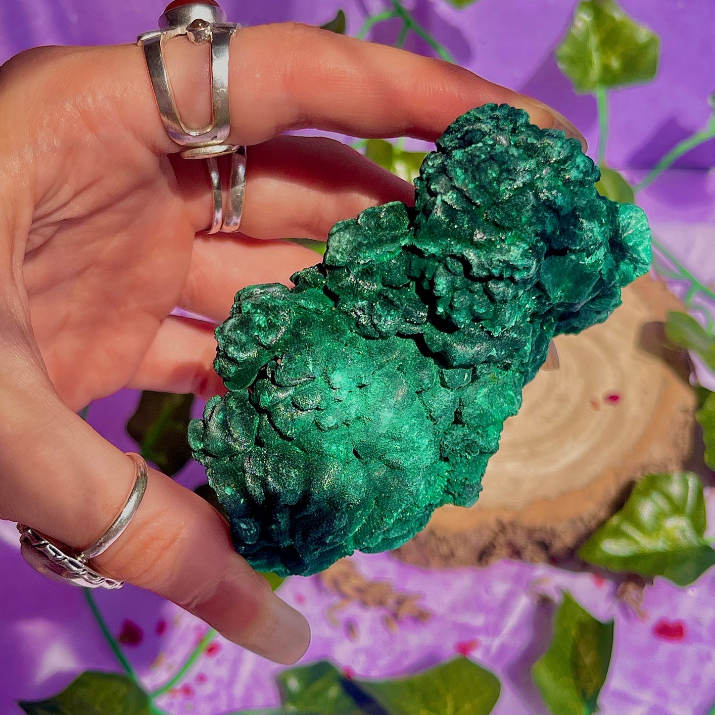 fibrous malachite specimen A (3-4inch)