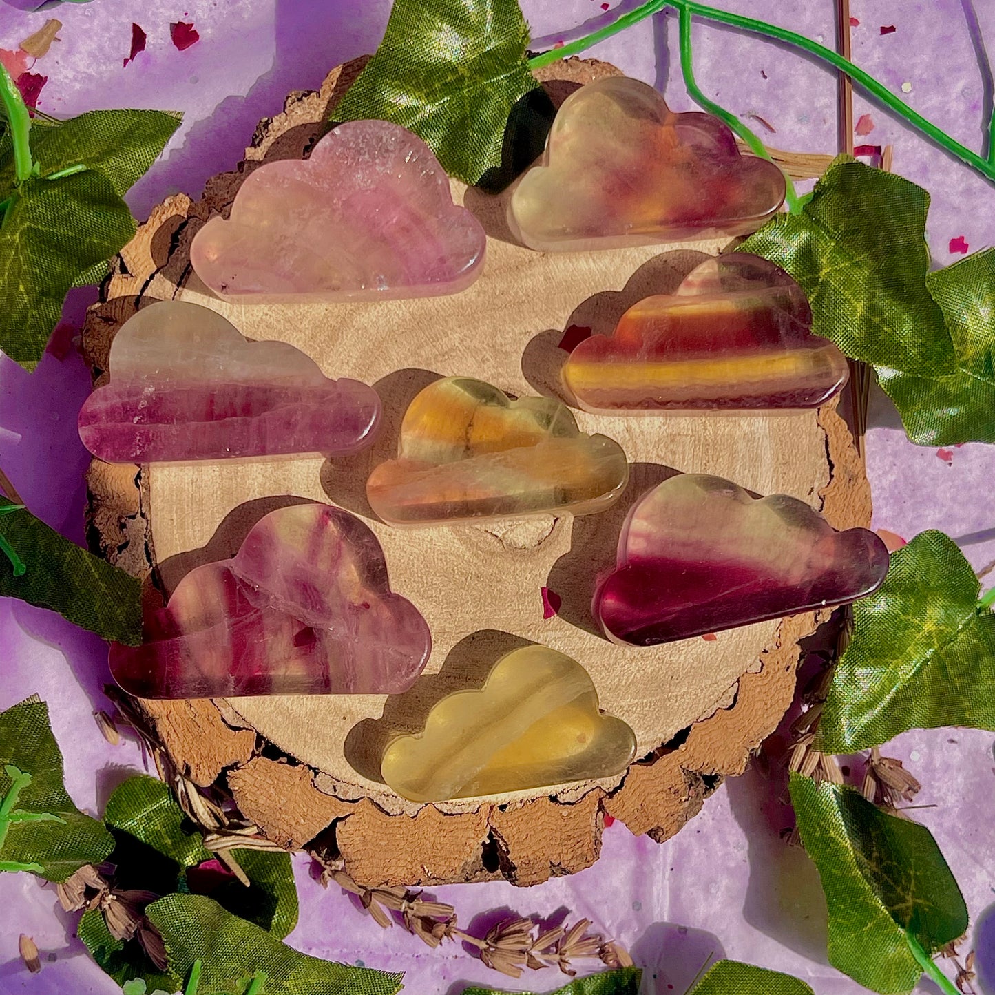 candy rainbow fluorite cloud carvings ~ intuitively chosen