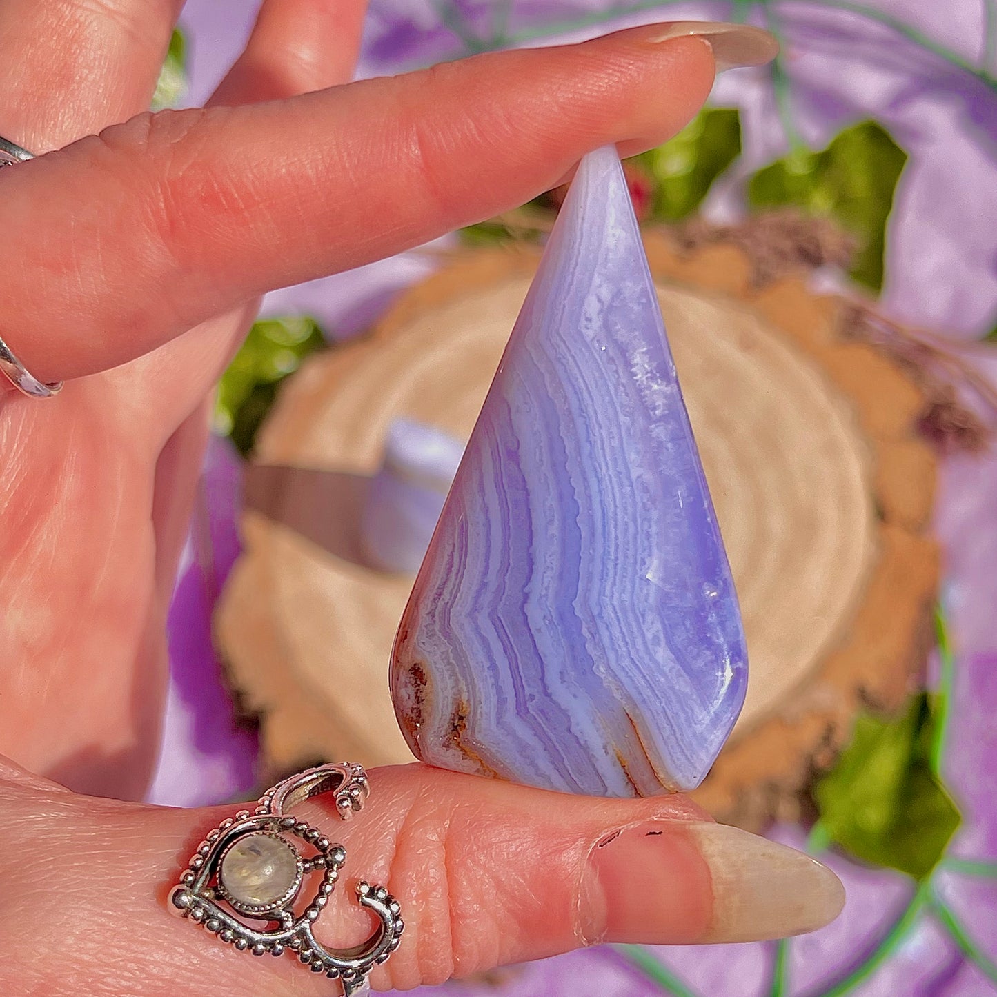 blue lace agate water drop ~ intuitively chosen