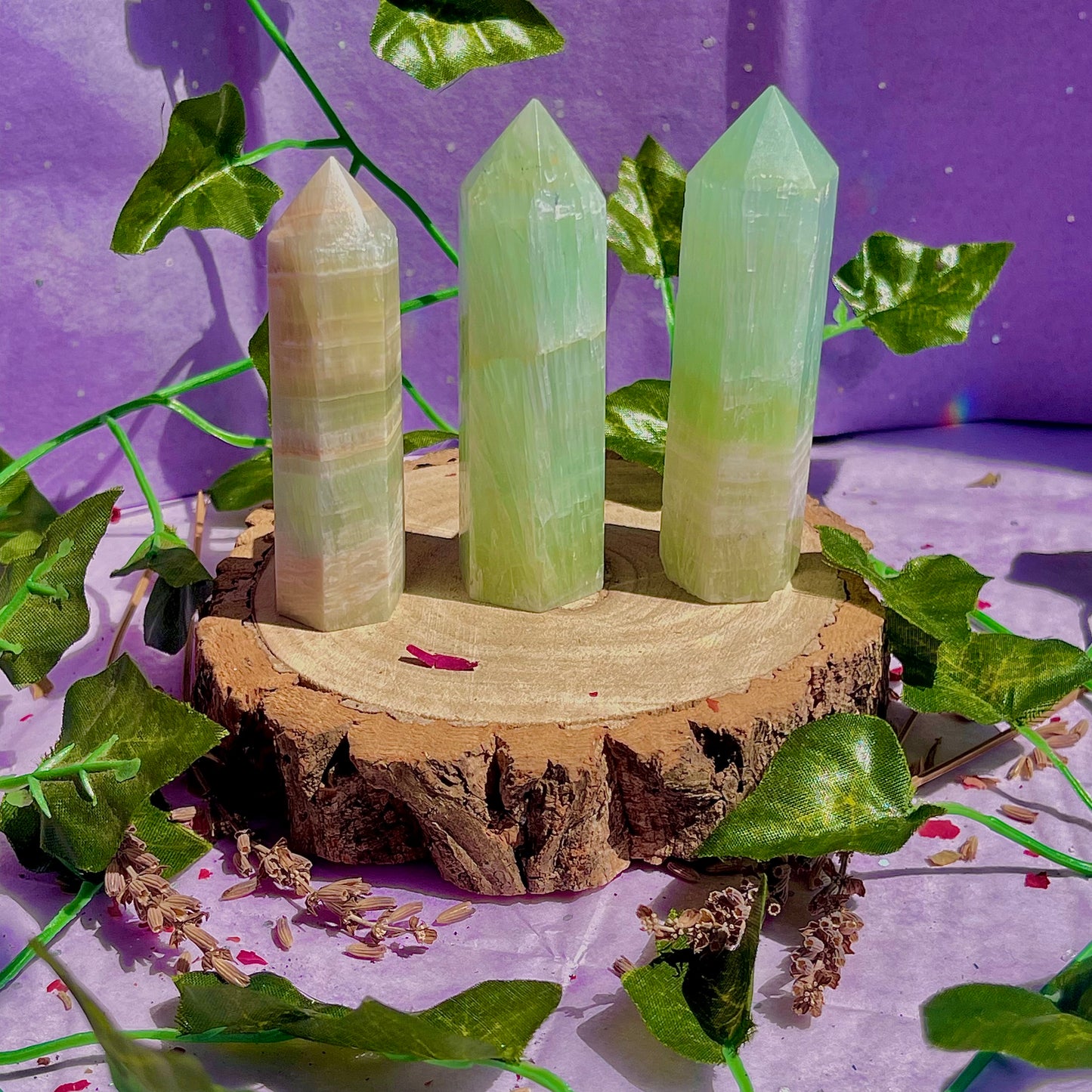 pistachio calcite towers ~ intuitively chosen