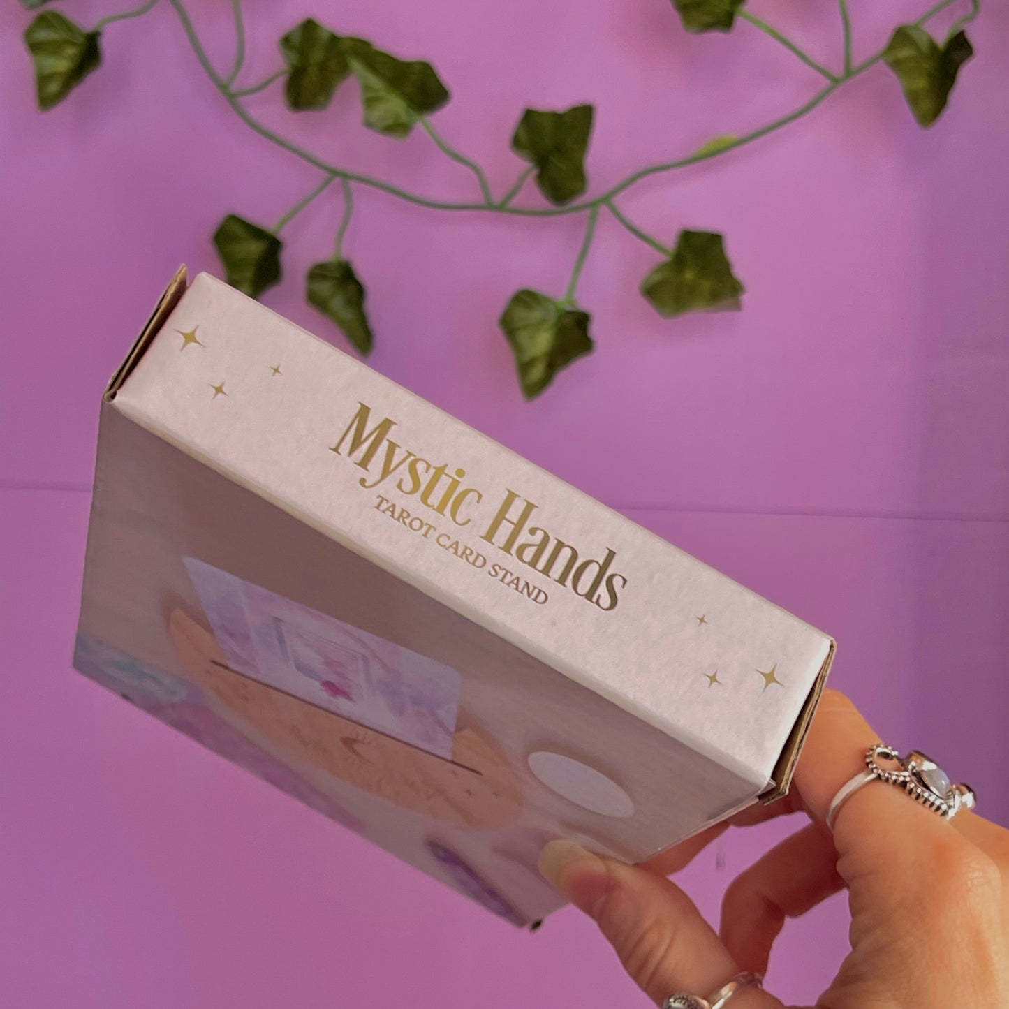 mystical hands moon tarot card stand