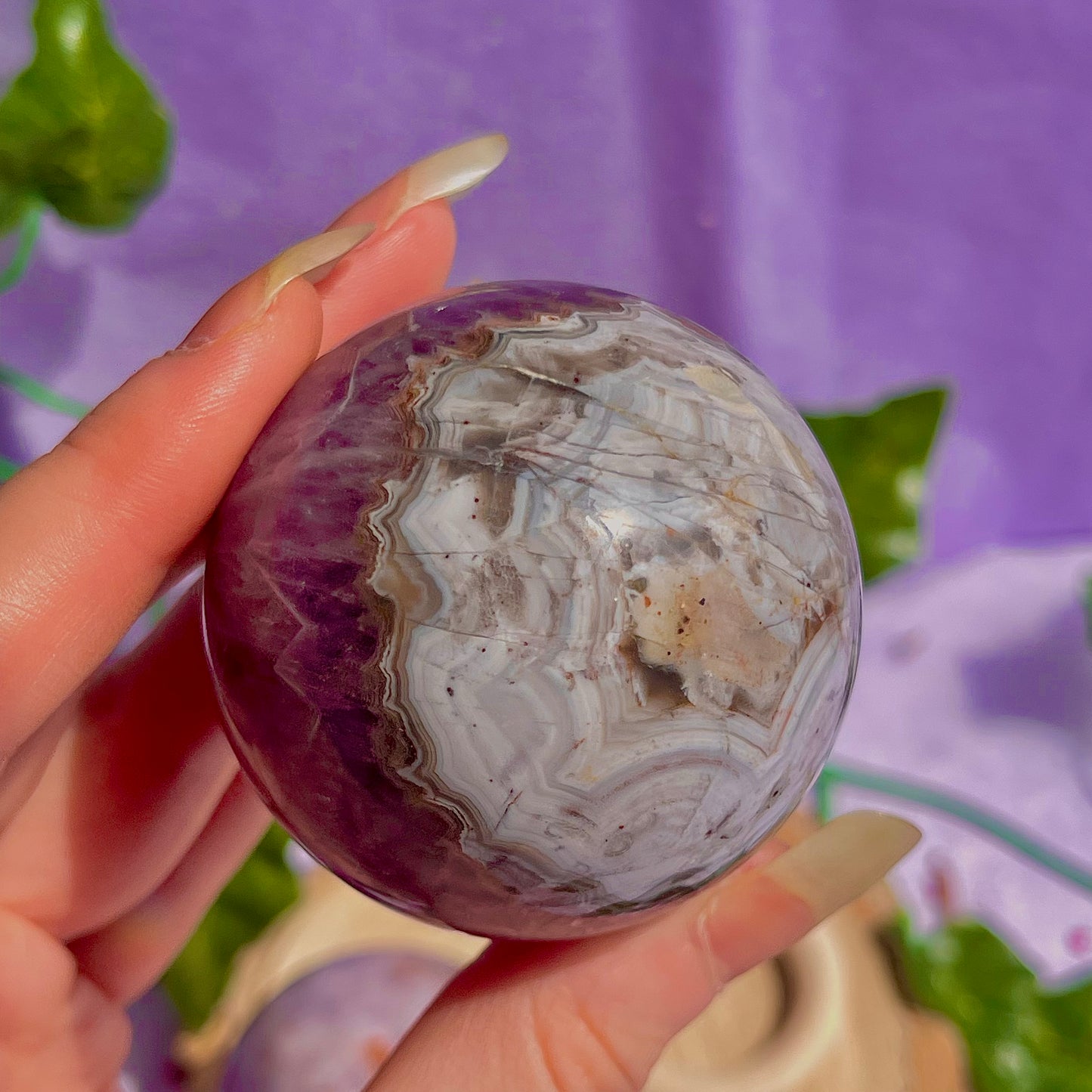 crazy lace agate & amethyst spheres ~ intuitively chosen