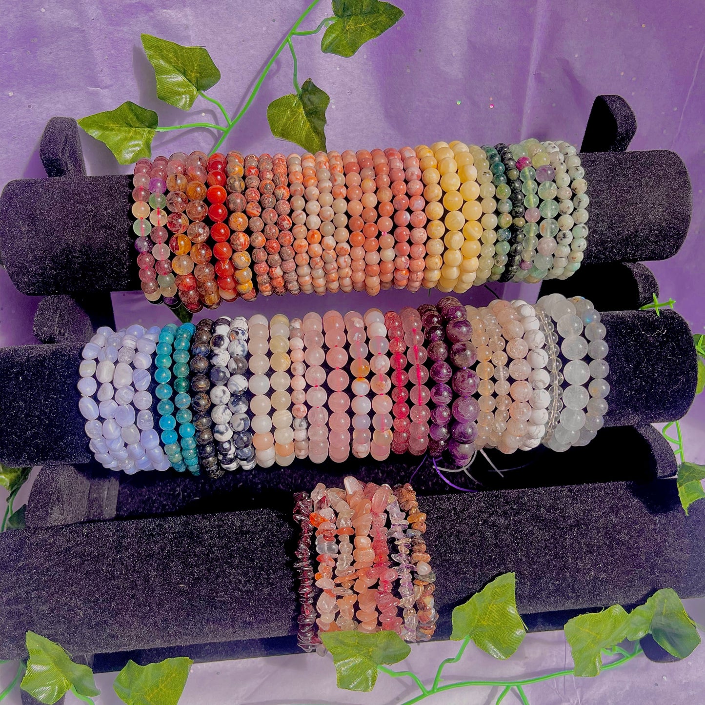 crystal bracelets (beaded & chip)